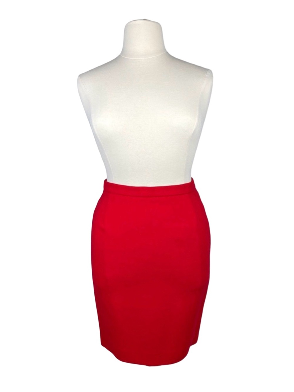Vintage Escada x Margaretha Ley Red Wool Pencil Skirt